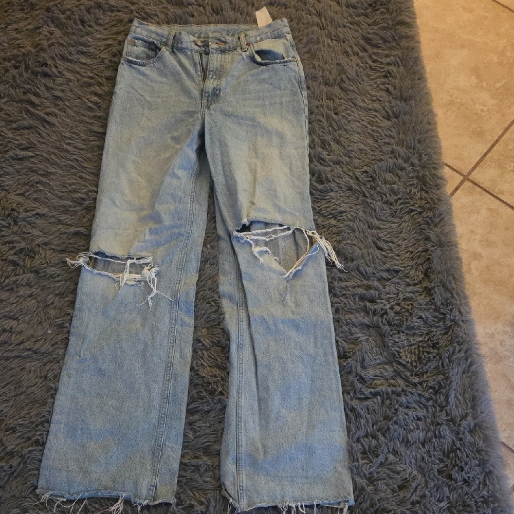 Zara Distressed Light Blue Women's Jeans